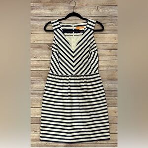 Joe fresh stripe blue white v-neck dress sz 6